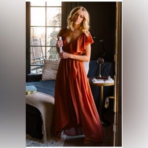 Baltic Born Katya Maxi Dress Rust color in a size medium